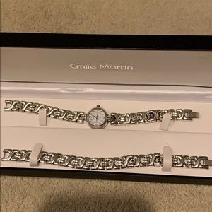 New Emile Martin steel watch and bracelet set
